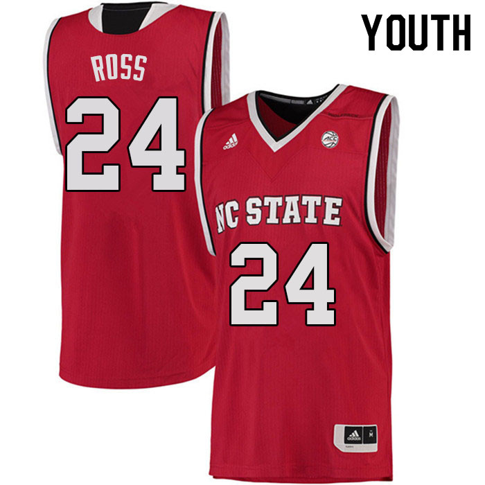 Youth #24 Ernest Ross NC State Wolfpack College Basketball Jerseys Sale-Red - Click Image to Close